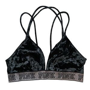 Victoria's Secret PINK Velvet Velour Triangle Bralette Bra Size Medium